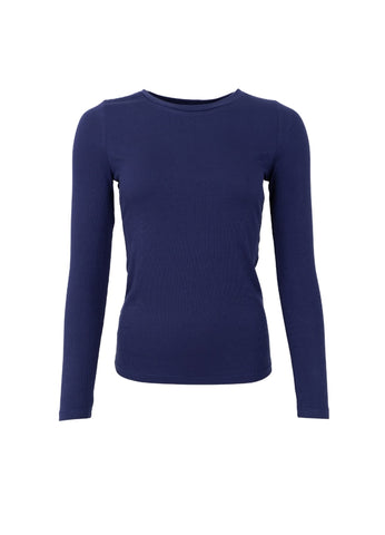 Black Colour BCTea Long Sleeve Top - Navy