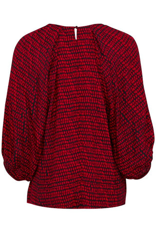 Soaked In Luxury Alize Salsa Square Print Top - Red