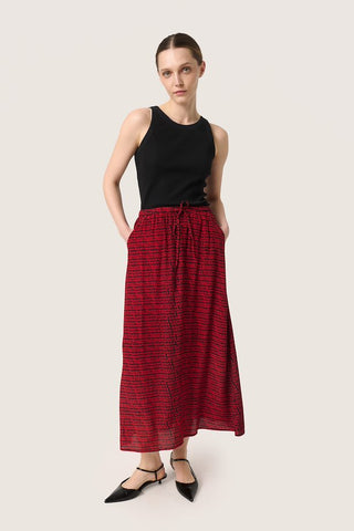 Soaked In Luxury Alize Salsa Square Print Skirt - Red