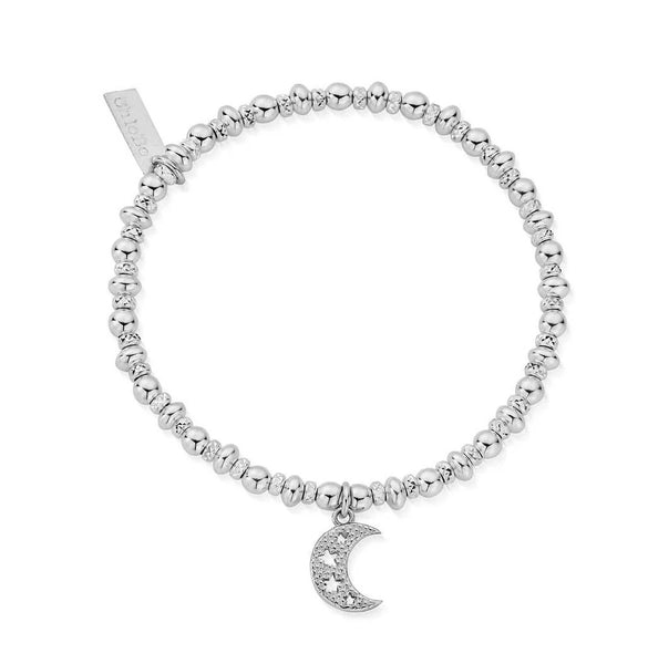 ChloBo Didi Sparkle Starry Moon Bracelet - Silver