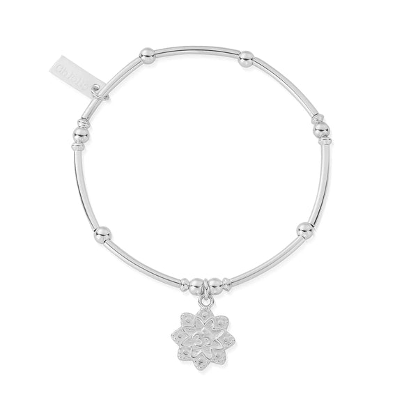 ChloBo Mini Noodle Ball Flower Om Bracelet - Silver