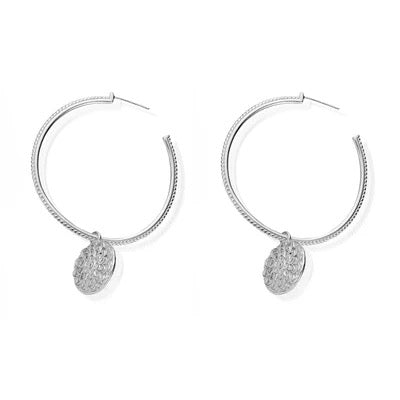 ChloBo Moonflower Hoop Earrings - Silver