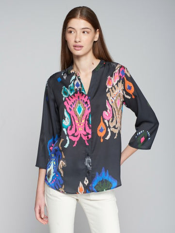 VILAGALLO Ikat Shirt - Black