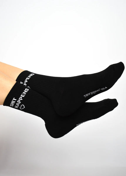 Soxygen Socks ' Shit Happens' Socks - Black One Size