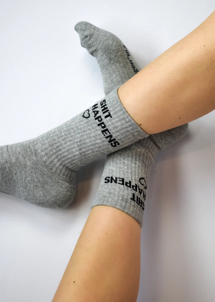 Soxygen Socks 'Shit Happens' Frost One Size