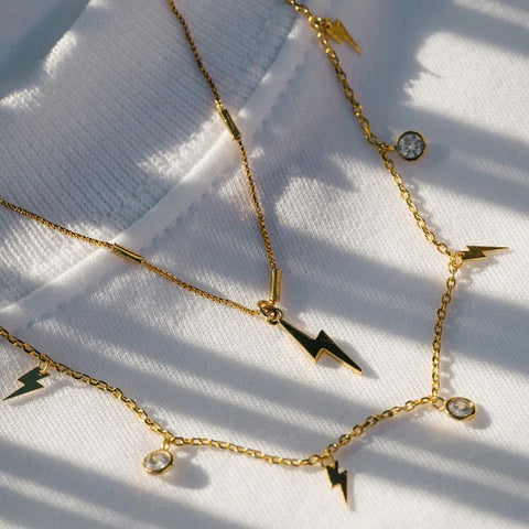 Orellia Jewellery Lightning Charm Necklace - Gold