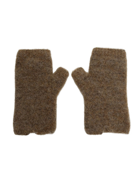 Black Colour BCGinger Short Alpaca Handwarmers - Camel