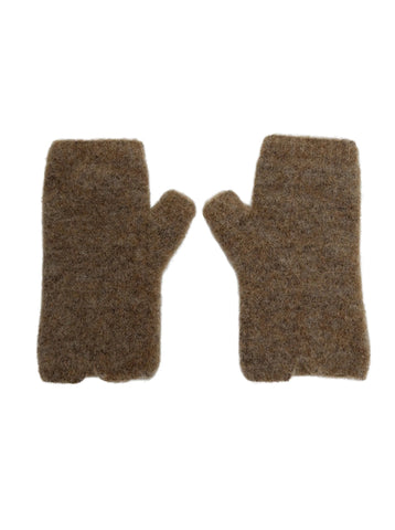Black Colour BCGinger Short Alpaca Handwarmers - Camel