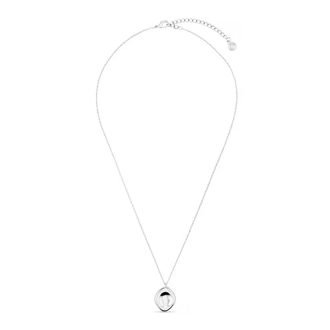 Orelia Jewellery Polished Organic Oval Charm Necklace - Silver