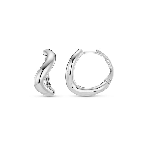 Orelia Jewellery Round Wave Chunky Earrings - Silver