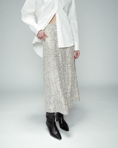 Grace & Mila Obsession Sequin Skirt - Argent