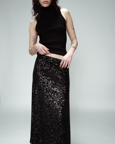 Grace & Mila Obsession Sequin Skirt - Black