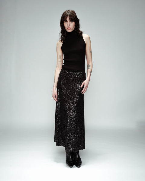 Grace & Mila Obsession Sequin Skirt - Black