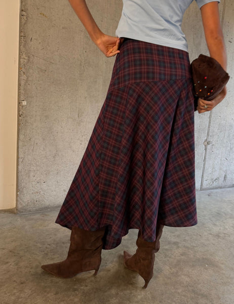 Never Fully Dressed Checked Asymetric Skirt
