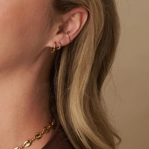 Orelia Jewellery Flat Oval Hoop Earrings - Gold