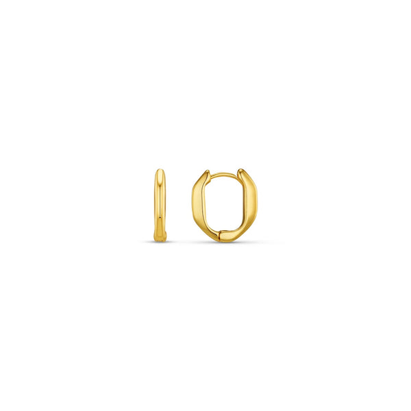 Orelia Jewellery Flat Oval Hoop Earrings - Gold