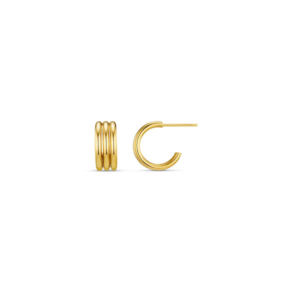 Orelia Jewellery  Linear Small Hoop Earrings - Gold