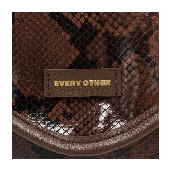 Every Other Snake Effect Flap Over Clutch Shoulder Bag