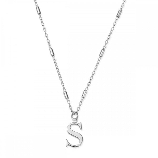 ChloBo Iconic Initial Necklace 'S' - Silver