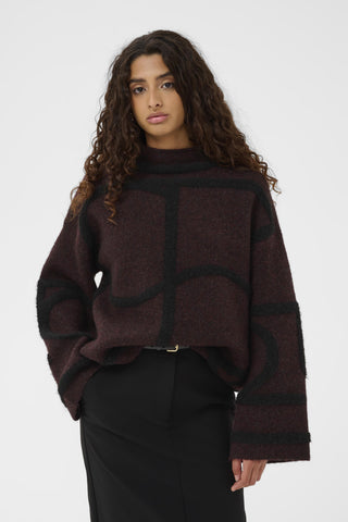 Soaked In Luxury SLSorea Mono Sweater - Plum