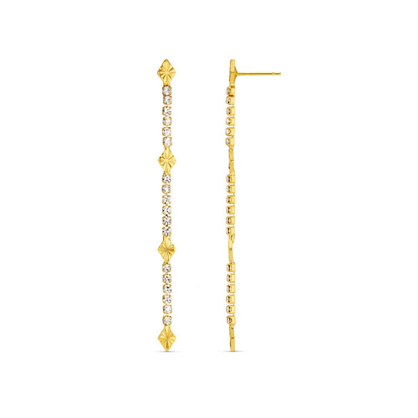 Orelia Jewellery Cupchain & Etched Detail Drop Earrings - Gold