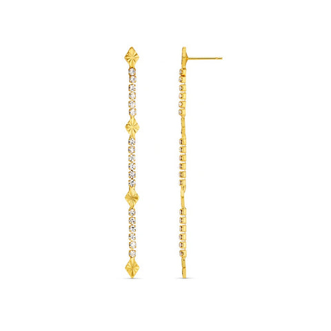 Orelia Jewellery Cupchain & Etched Detail Drop Earrings - Gold