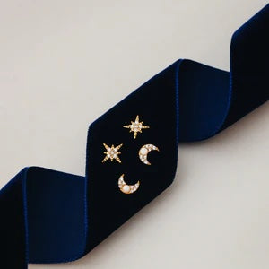 Orelia Jewellery Pavé Celestial Stud Earrings - Gold