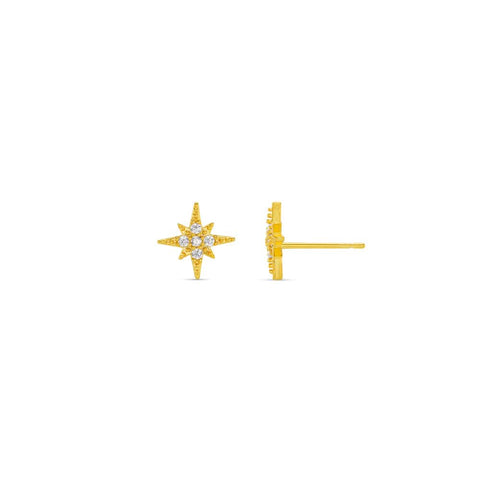 Orelia Jewellery Pavé Celestial Stud Earrings - Gold