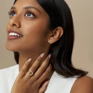 Orelia Jewellery Pavé Celestial Stud Earrings - Gold