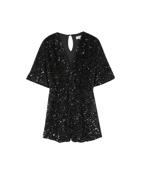 Grace & Mila Thalassa Sequin Playsuit - Black
