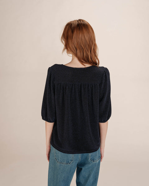 Grace & Mila Timide V Neck Top - Marine