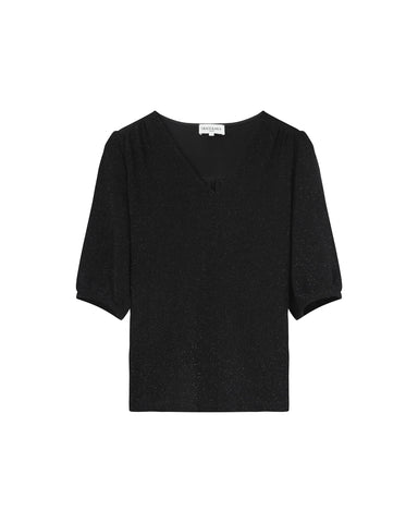 Grace & Mila Timide V Neck Top - Black