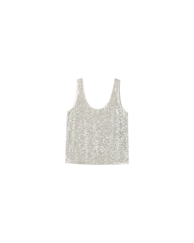 Grace & Mila Ode Sequin Vest Top - Argent