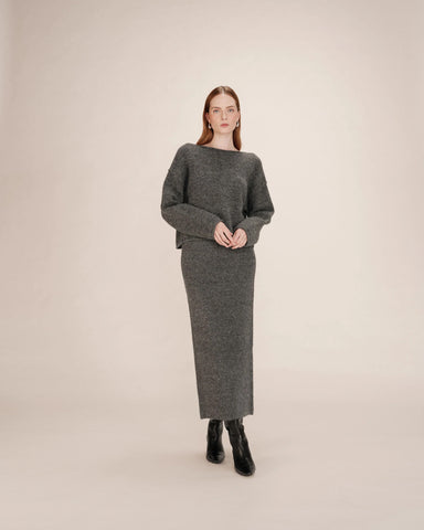 Grace & Mila Toundra Knitted Skirt - Anthracite