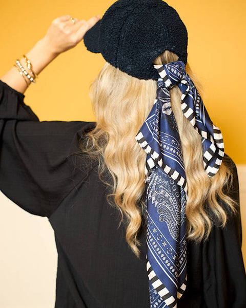 Black Colour BCTressa Mini Scarf - Navy