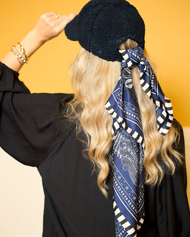 Black Colour BCTressa Mini Scarf - Navy