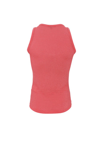 Black Colour BCFaye Lurex Vest - Coral Red