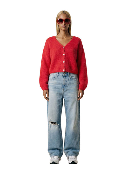 AMERICAN DREAMS Cornelia Crop Cardigan - Lipstick Red