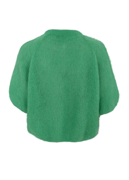 Black Colour BCBjoerk Patent Knitted Cardigan - Green