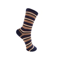 Black Colour Striped Sock - Dark Navy