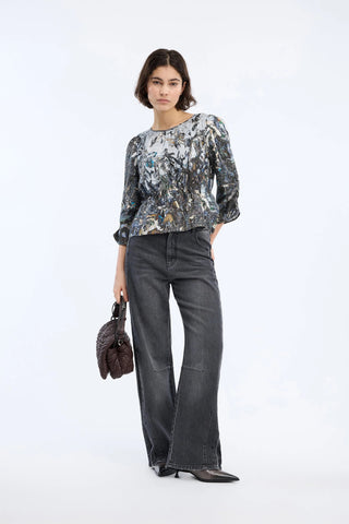 Munthe Virago Printed Blouse - Print Grey