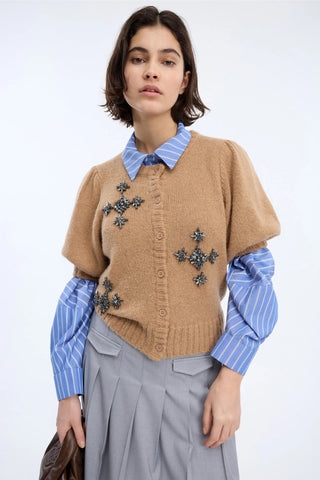 Munthe Vocca Short Sleeve Knit - Camel