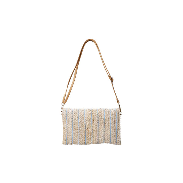 Black Colour BCAmalfi Clutch Bag - Straw / Blue
