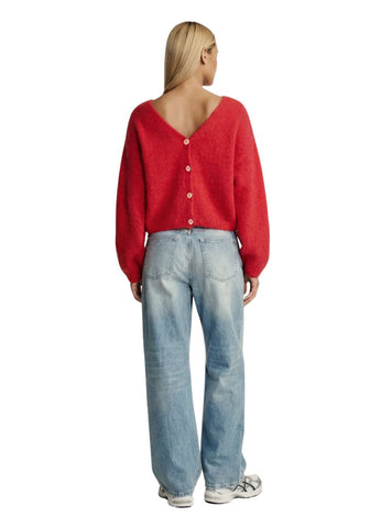 AMERICAN DREAMS Cornelia Crop Cardigan - Lipstick Red