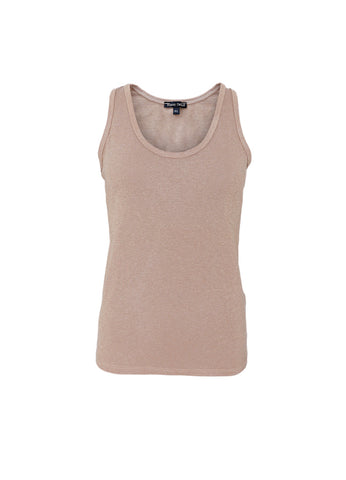 Black Colour BCFaye Lurex Vest - Golden Taupe