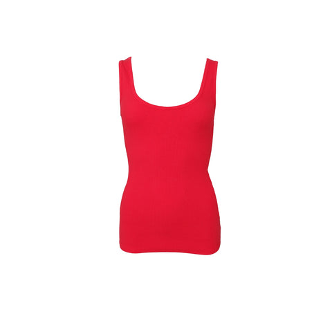 Black Colour BCVibs Rib Tank Vest - Red