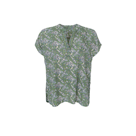Black Colour BCLuna Andrea Short Sleeved Blouse - Glory Green