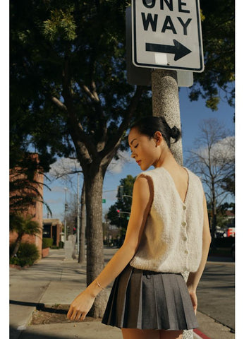 AMERICAN DREAMS Telma Knitted Vest - Beige