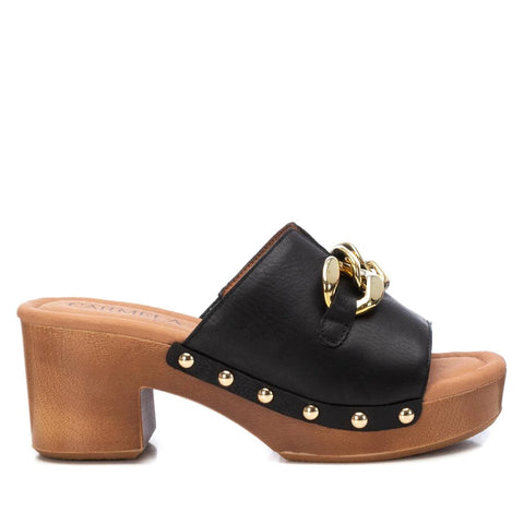 Carmela Leather Clog Sandal - Black