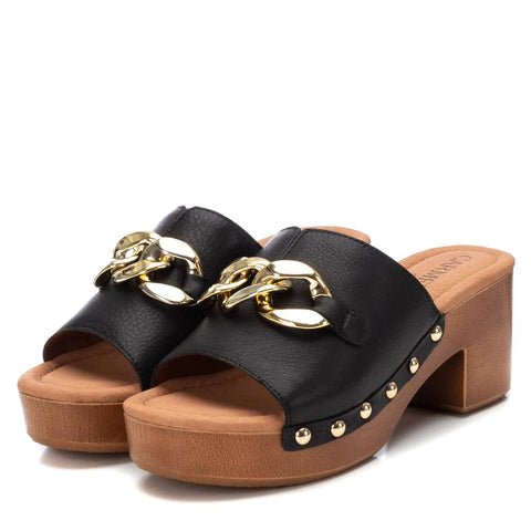 Carmela Leather Clog Sandal - Black